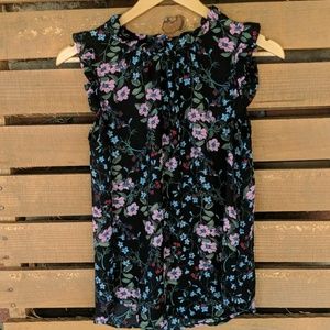 Black/Flora blouse